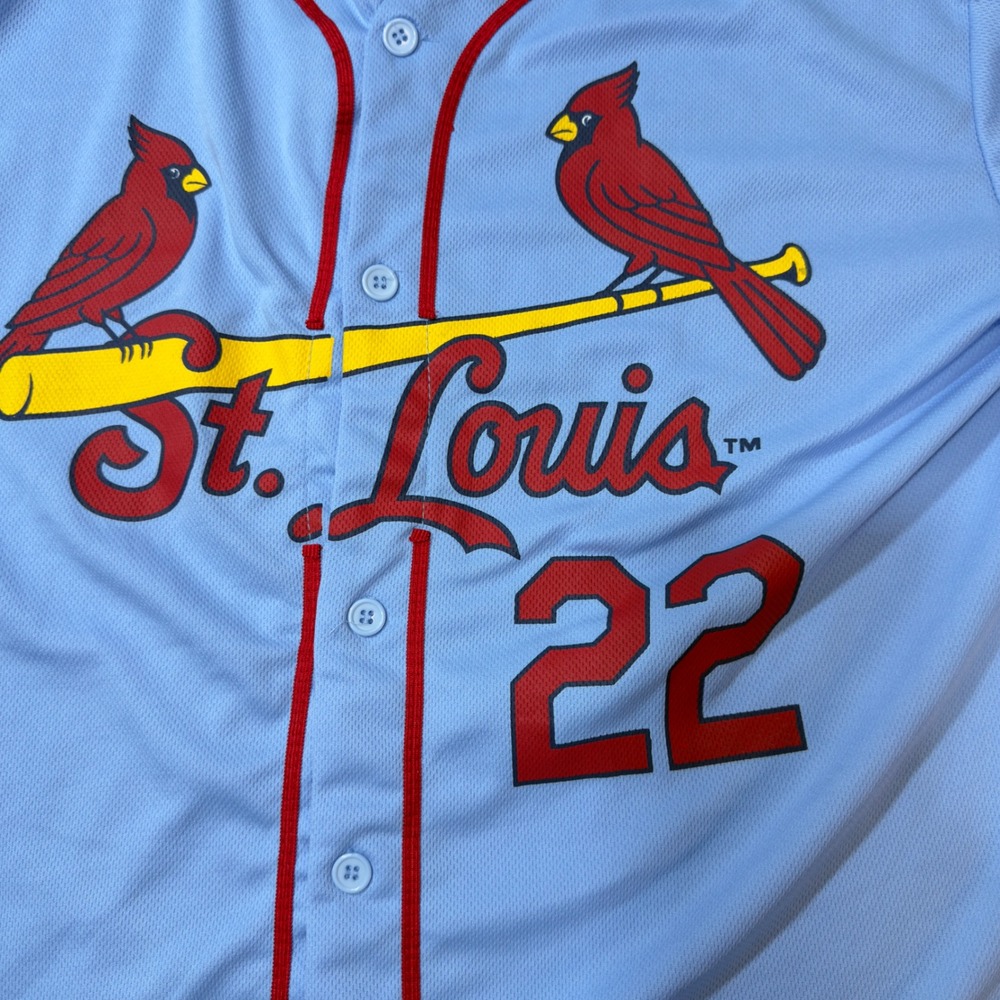 St. Louis Cardinals Baseball Jersey Mens XL Blue Excellent Number 22 Mesh - Picture 4 of 10